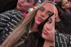 是真養(yǎng)眼?。〔祭誓崤?、海斯女友、文森特女友組團(tuán)來到雷霆主場看球了！