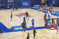 加油！楊瀚森在聯(lián)合試訓中的五點三分投籃測試